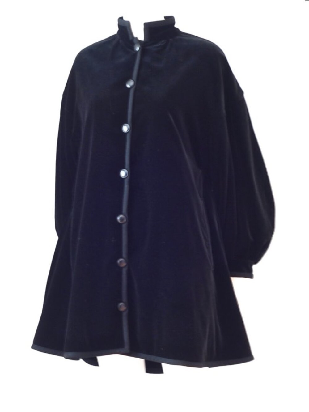 Saint Laurent Rive Gauche 1970's Velvet Swing Coat - France